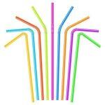100 Pisces Food Grade Plastic Drinking Straws, 10.2 Inches Extra Long Colorful Disposable Bendy Party Fancy Straws
