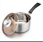 16 Cm Diameter Stainless Steel Saucepan With Glass Lid