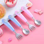 Mumlove Baby Bended Colorful Spoon and Fork Set