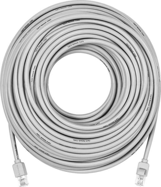 20M CAT6 Ethernet Internet cable with RJ45 connected {Manually climped} - Gray 8u wire 20 Metre