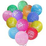 Happy Birthday Printed Assorted Colorful Bright Round Shaped Party Decor Balloons