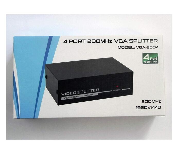 4 Port 200 MHz VGA Video Splitter