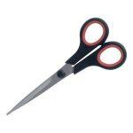 5 Star Office Scissors 160mm Rubber Handles Stainless Steel Blades Black/Red ISO 9001