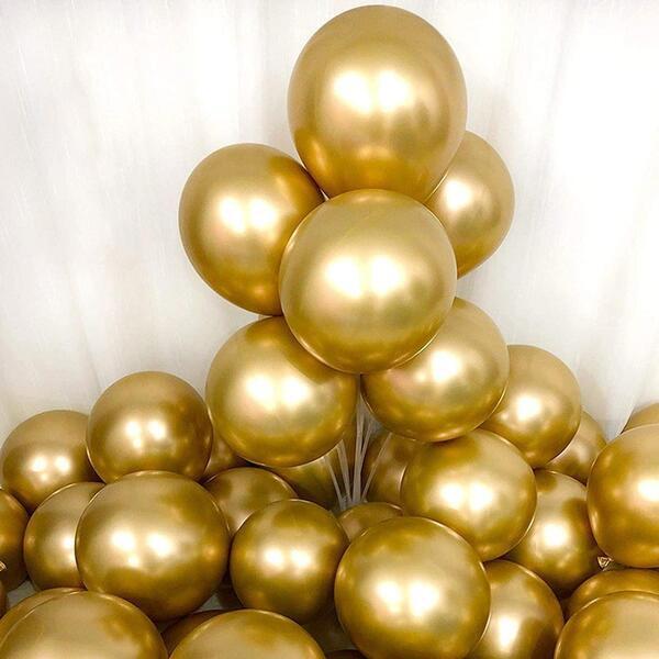 12 Inch Thick Metallic Latex Balloons for Decorations
