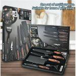 Kitchen Knives Set Stainless Steel Forged Kitchen Chef Knife Set Scissors Peeler Slicer Nakiri Paring Knife Gift Case