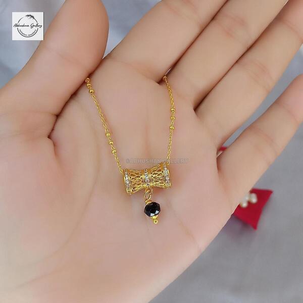 Abhushan Gallery Panchadhatu Gold Plated Damaru Locket Chain For Women