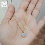 Abhushan Gallery Panchadhatu Gold Plated Round White Stone Pendant For Women