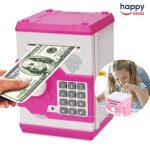 Adevena Electronic Piggy Bank, Mini ATM Password Money Bank Cash Coins Saving Box for Kids, Cartoon Safe Bank Box Perfect Toy Gifts for Boys Girls