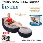 Air Sofa 2 in 1 Intex Ultra Lounge Inflatable Sofa Chair and Ottoman Free Electric Air Pump