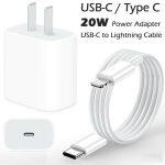 Apple Original 20W USB-C Power Adapter PD Fast Charge Cable 1m For iPhone 13/12/11 Pro Max/XR/iPad