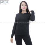 Attire Nepal Black Woolen Textured Sweater For Women (SWT-29)
