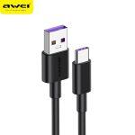 AWEI CL-77T 5A Fast USB Charging Cable Type-C 40W Cable for Fast Phone Charger