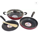 BAJAJ Majesty Duo Induction Bottom Cookware Set (PTFE (Non-stick), 3 – Piece)