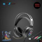 BATXELLENT H24 Gaming Headset True 7.1 Surround Sound Gaming Headphones 50mm Driver, Stereo Over Ear USB Computer With Noise Cancelling Mic, Volume Mic Control LED for PC, Mobile & PS4
