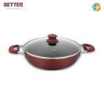 Better Deep Non-Stick Kadhai Silica Series With 2-Way Non-Stick Coating, 24 Cm (Induction And Gas Stove Compatible),With Silicon Handle And Glass Lid