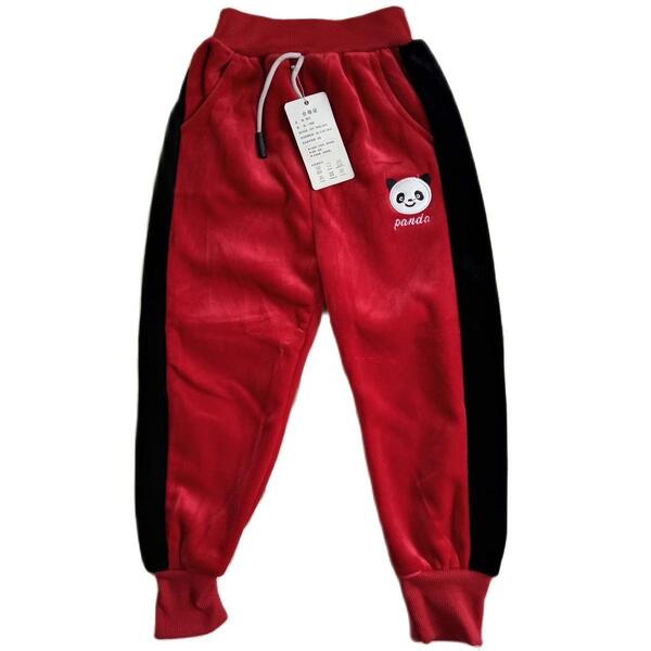 Line Red Velvet Trouser For Kids