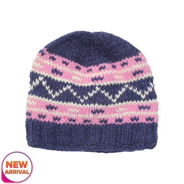 Girls Striped Woolen Cap