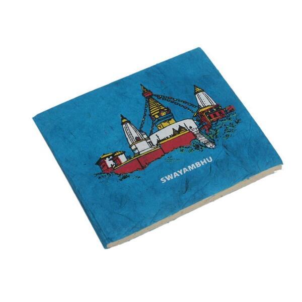 Swayambhu Printed Lokta Paper Mini Notebook - 20 Pages - 3.5 X 4