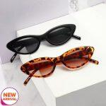 Get 1 Oval Cat Eye Black And Animal Print Sunglasses For Women