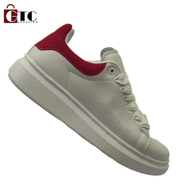 Comfortable Casual Breathable White/Red Sneaker for Men- R7