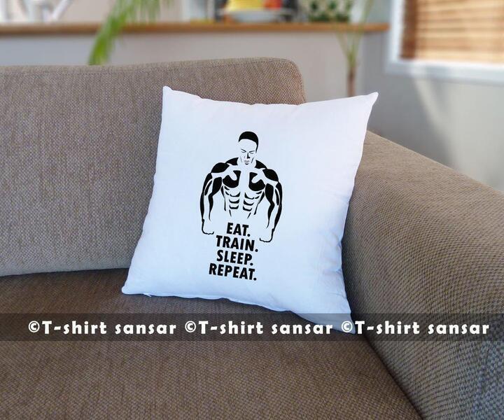 Cushion Eat Train Sleep Repeat Bodybuilding Cushion