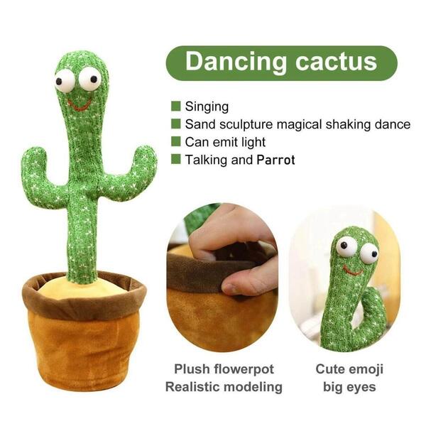 Dancing, Singing and Talking Cactus with LED lights