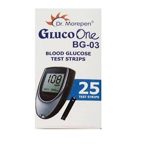 Dr. Morepen BG-03 Blood Glucose Test Strips, 25 Strips