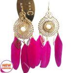 Feather Earrings Handmade Natural Long Feather Dangle Earrings for Women Valentine's day Mother's day Gift