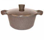 Fessle Induction Compatible Granite Coating Cookware With Tough Glass Lid 20cm, 2