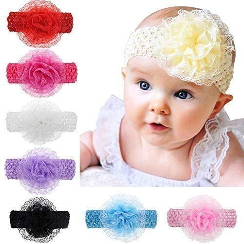 Flower Elastic Head Hair Bands For Babies Kids Girls (color may vary)