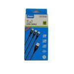 Foxin FDC-MAC08 3 In 1 USB Cable-1.2 Meter