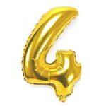 Gold 4 Number Foil Balloon For Happy Birthday