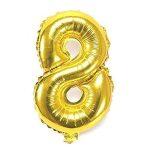 Gold 8 Number Foil Balloon For Happy Birthday