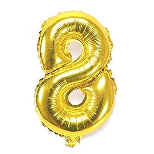 Gold 8 Number Foil Balloon For Happy Birthday
