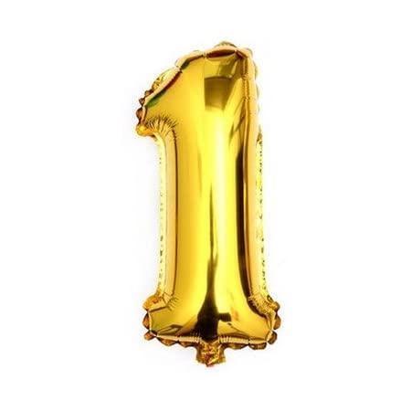 Gold Foil Balloon Number 1 For Party