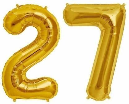 Gold Foil Balloon Number 27 For Party