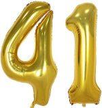 Gold Foil Balloon Number 41 For Party