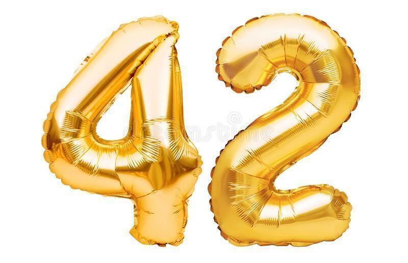 Gold Foil Balloon Number 42 For Party