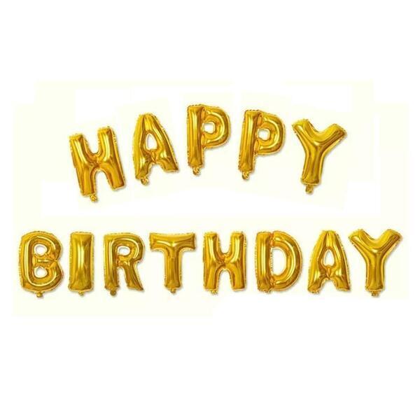 Golden Happy Birthday Foil Balloons