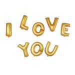 Golden I Love You Foil Balloons