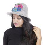 Floral Designed Solid Felt Hat For Women (Fair Trade Product)