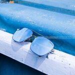 JACK Polarized Mercury Sky Blue 400 UVA & UVB Square Rectangle Shape Aviator Design with Adjustable Nose Pads Sunglass Shades For Men
