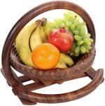 Handicrafts Goods Wooden Modern Foldable Basket| Fruit Basket| Vegetable Basket (Brown)