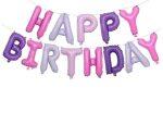 Happy Birthday Foil Balloon Banner (16 inch, 13 letter Foil, Multicolor )