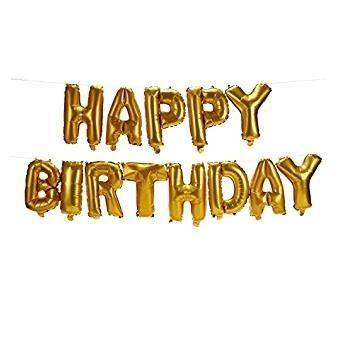 Happy Birthday Foil Banner With Individual Letter With Pipe for Filling Air To The Balloon No defects Refundable