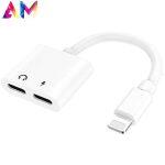 Headphone Splitter Lightning to Lightning Jack Adapter 2 in 1 Charger Accessories Cables & Audio Connector Earphone Splitter Adaptor Compatible for All Iphone