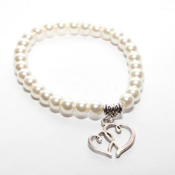 Heart Design Silver Color Bracelet For Women