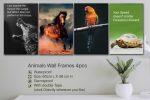Horse Parrot Wolf Turtorise Vinyl Wall Frame 4 Panel