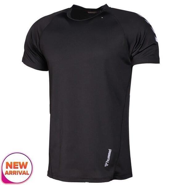 Hummel Black Polyester T-Shirt For Men