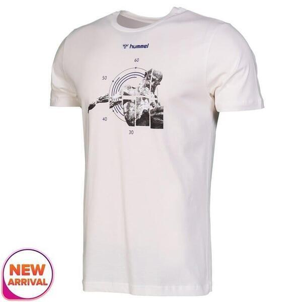 Hummel White Cotton T-Shirt For Men